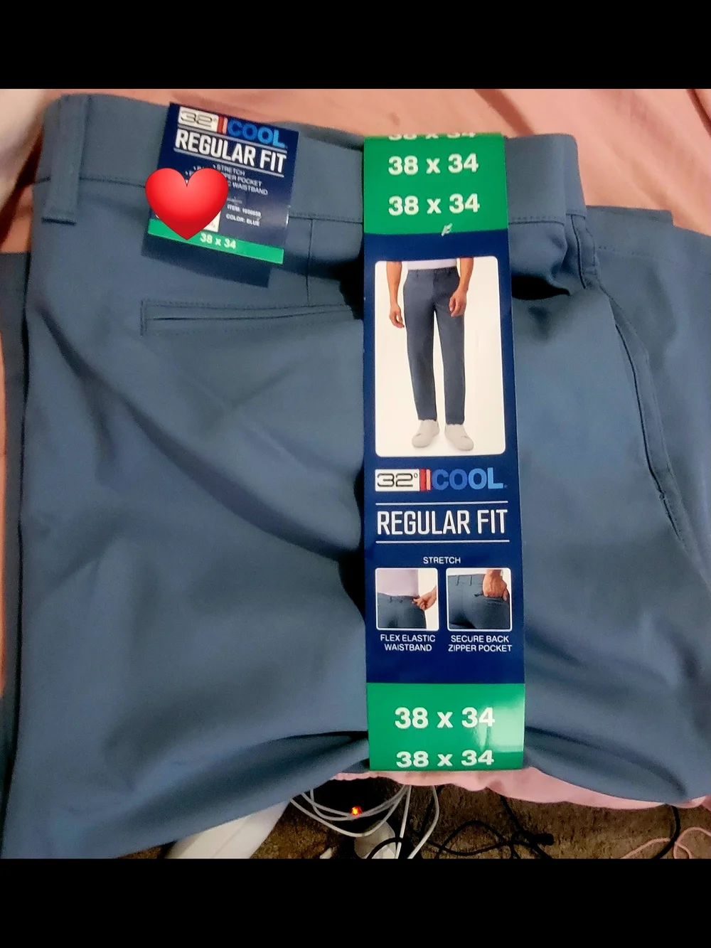 Regular Fit Men's Pants in Slate Blue - 38 x 34